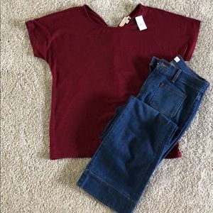 LOFT dolman sleeve berry top - size M (NWT)